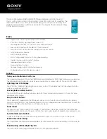 Preview for 1 page of Sony NWZ-E463BLUE Specifications