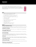 Preview for 1 page of Sony NWZ-E463PNK Specifications