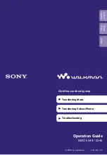 Предварительный просмотр 1 страницы Sony NWZ-S544 - 8gb Walkman Digital Music Player Operation Manual