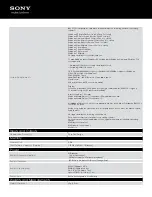 Preview for 3 page of Sony NWZ-W262MEB Specifications