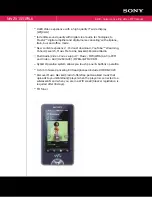 Sony NWZ-X1051F - 32gb Walkman Video Mp3 Player Specifications preview