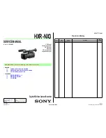 Sony NXCAM HXR-NX3 Service Manual preview