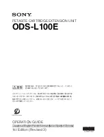 Предварительный просмотр 1 страницы Sony ODS-L100E Operation Manual