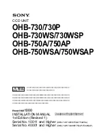 Preview for 1 page of Sony OHB-730 Installation Manual