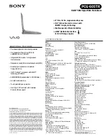 Preview for 1 page of Sony PCG-505TR Specifications