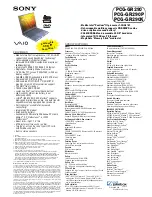 Preview for 1 page of Sony PCG-GR290 Specifications