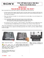 Sony PCG-GRT Series Replacement Instructions preview