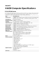 Sony PCG-GRT250 - VAIO - Pentium 4 2.66 GHz Specifications preview