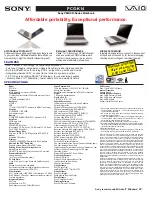 Sony PCG-K14 - VAIO - Pentium 4 2.8 GHz Specifications preview