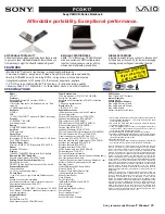 Sony PCG-K17 - VAIO - Pentium 4 3.06 GHz Specifications предпросмотр