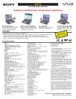 Sony PCG-NV170 VAIO User Guide  (primary manual) Specifications preview