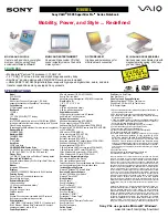 Sony PCG-R505EL VAIO User Guide  (primary manual) Specifications preview