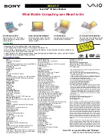 Sony PCG-SRX87 VAIO User Guide  (primary manual) Specifications preview