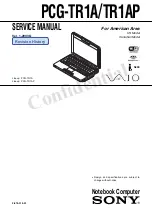 Sony PCG-TR1A - VAIO - Pentium M 900 MHz Service Manual preview