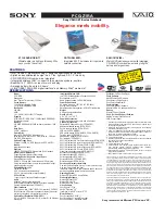 Sony PCG-Z1RA Marketing Specifications Sheet Specifications preview