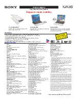 Sony PCG-Z1RAP2 VAIO Specifications preview