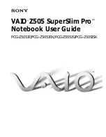 Sony PCG-Z505JE - VAIO - PIII 500 MHz User Manual preview