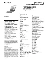 Preview for 1 page of Sony PCG-Z505JS Specifications