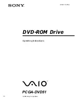 Sony PCGA-DVD51 Operating Instructions Manual preview
