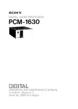 Sony PCM-1630 Operation And Maintenance Manual предпросмотр