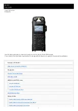 Предварительный просмотр 1 страницы Sony PCM-D10 Help Manual