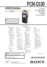 Preview for 1 page of Sony PCM-D100 Service Manual