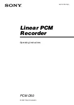 Preview for 1 page of Sony PCM-D50 - Portable Linear Pcm Recorder Operating Instructions Manual