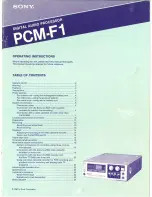 Preview for 1 page of Sony PCM-F1 Operating Instructions Manual