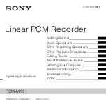 Sony PCM-M10 Operating Instructions Manual preview