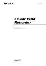 Sony PCMD1 - Professional XLR Microphone Preamp Operating Instructions Manual preview