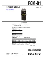 Sony PCMD1 - Professional XLR Microphone Preamp Service Manual preview