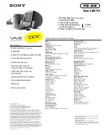 Sony PCV-J200 - Vaio Desktop Computer Specifications preview