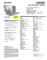 Sony PCV-L640 - Vaio Slimtop Computer Specifications preview