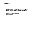 Preview for 1 page of Sony PCV-MXS20 Online Help Center (VAIO User Guide) Getting Started Manual