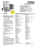 Sony PCV-R556DS - Vaio Digital Studio Desktop Computer Specifications preview