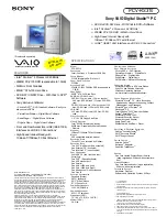 Sony PCV-RS310 - Vaio Desktop Computer Specifications preview