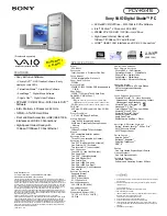 Sony PCV-RS410 - Vaio Desktop Computer Specifications preview