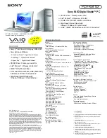 Sony PCV-RS412X - Vaio Desktop Computer Specifications preview