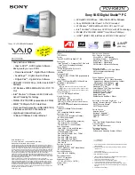 Sony PCV-RS421 - Vaio Desktop Computer Specifications preview