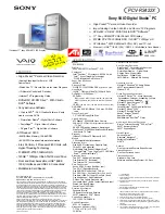 Sony PCV-RS422X - Vaio Desktop Computer Specifications preview