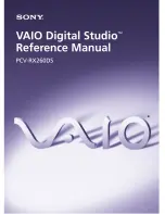 Preview for 1 page of Sony PCV-RX260DS - Vaio Digital Studio Desktop Computer Reference Manual