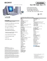 Preview for 1 page of Sony PCV-RX640 User Specifications