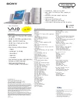 Sony PCV-RX740 Specifications preview