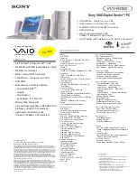 Preview for 1 page of Sony PCV-RX820 Online Help Center  (primary ) Specifications