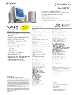 Sony PCV-RXA842 Online Help Center (VAIO User Guide) Specifications preview