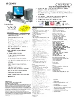 Sony PCV-RZ56G VAIO User Guide  (primary manual) Specifications предпросмотр