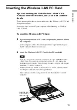 Предварительный просмотр 13 страницы Sony PCWA-C500 - Wireless Lan Pc Card Operating Instructions Manual