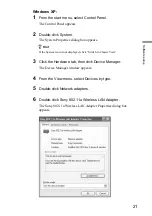 Предварительный просмотр 21 страницы Sony PCWA-C500 - Wireless Lan Pc Card Operating Instructions Manual