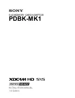 Preview for 1 page of Sony PDBK-MK1 Installation Manual