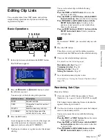 Предварительный просмотр 67 страницы Sony PDW-F70 Operating Instructions Manual